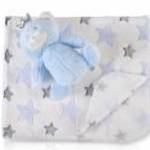 Cangaroo Ajándékdobozos plüss takaró (90x75 cm) - Plüss maci játékkal - Kék csillagok fotó