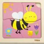 Fa képes kirakó puzzle Viga 4 db méhecske fotó