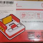 Retro sárga kazettás Nintendo klón konzol, TV játék eredeti dobozában, NTSC 60Hz fotó