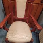 2 DB szék faragott díszítéssel, kárpitozott támlal ülőrésszel, karfával-rusztikus neobarokk-tölgyfa- fotó