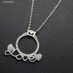 Love, szív, "gyűrű" köves ezüst medál, 45 cm nyaklánccal fotó