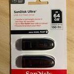 SANDISK Cruzer Ultra USB 3.0 64GB pendrive (SDCZ48-064G-U46) 2 db egy csomagban! fotó
