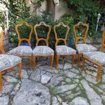 6 darabos Louis Philippe stílusú biedermeier szék fotó