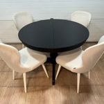 IKEA INGATORP Meghosszabbítható asztal 110/155 cm , 4db Weltew bársonyszék fotó