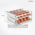 UNIVERZÁLIS 32dbos fiókos tojástartó doboz - 1db, szellőzőnyílás, 21.5 x 23.5 x 13.5cm - FEHÉR / ... fotó