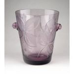 1A407 Régi csiszolt lila jégtartó üveg edény 14 cm fotó