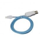 Prémium adat- és töltőkábel, MicroUSB/USB csatlakozó, villogó fénnyel, 2A gyors töltés, 1 méter, kék fotó
