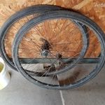 Veterán kerékpár 26 falcos kerékszett 2 db gumiperemes gumi antik régi retro bicikli RITKA! 1ft NMÁ fotó