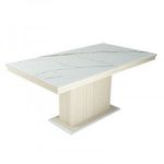 FL-NEW-DM üveglapos étkezőasztal fehér márvány 160 fotó