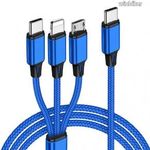 3IN1 mobiltelefon töltő kábel adatkábel töltőkábal USB C Lightning Type C = KIÁRUSÍTÁS = 1FT NMÁ fotó