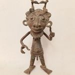 Antik afrikai szobor benini bronz harcos figura Benin 466 8204 fotó