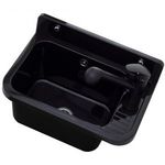 LAVRE falikút - háztartási mosogató + kihúzható zuhanyfejes Shower csaptelep + szifon (fekete) fotó