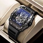 Richard Mille RM27 stílusú tonneau óra , fekete PVD tok- fekete szilikon szíj fotó