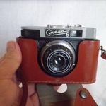 Vintage Smena 6 Orosz analóg hagyományos filmes fényképezőgép. eredeti tokjában fotó