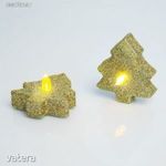 LED teamécses - fenyőfa - arany csillám - 2 db / csomag fotó