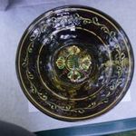 25 cm.-es díszes vásárhelyi gránit lapos népművészeti tányér eladó. fotó