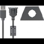 Goobay 93351 USB-A apa - USB-A anya 2.0 Hosszabbító kábel tartókonzollal - Fekete (2m) (93351) fotó