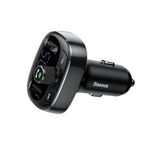 BASEUS FM adó Bluetooth MP3 autós töltővel 2 x USB 3.4A S-09 fekete CCMT000301 fotó
