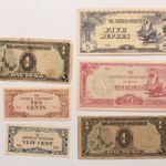 8 db. Japán megszállás Burma 10 cents + 5-10 rupees + Fülöp-szk. 1 peso + Holland-Indiák 5 cent fotó