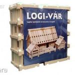 LOGI-VÁR logikai várépítő játék, natúr fa építőjáték (86 építőelem/ csomag) fotó