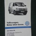 Kártyanaptár, Volkswagen transporter teherautó, Autó Körös Békéscsaba , 1998 , V, fotó