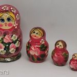 Orosz Matrjoska baba, kézzel festett matrjoska fajáték 5 részes, 10 cm fotó