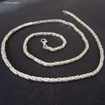 Ezüst nyaklánc, kocka királylánc, 60 cm fotó