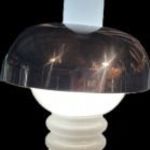 Design asztali lámpa üveg króm 60’ 70’ évek 50 cm magas fotó