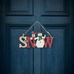 Karácsonyi dekor fából - hóember - akasztóval - 17 x 9 cm fotó