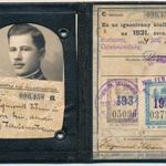 M. kir. csendőr tőrm. MÁV utazási igazolvány 1934/35 fotó