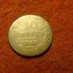 Lengyelország ezüst /billon/ 10 groszy 1840 fotó