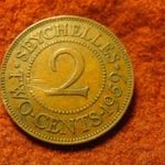 Seychelles bronz 2 cent 1959 ritka, csak 30.000 db-ot vertek ebben az évben fotó