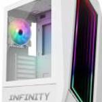 Spirit of Gamer Számítógépház - INFINITY White (fekete, ablakos, 8x12cm ventilátor, alsó táp, ATX, 1 fotó
