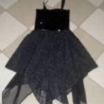 fekete strasszos gumis ruha h: 81-110 mb: 62-90 cm fotó