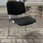 Tárgyalószék, fekete színű, krómozott lábú konferencia szék - használt fotó