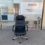 Irodai forgószék, fekete műbőr gurulós szék - használt irodabútor fotó