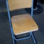 Fa ülőlapos, vas vázas szék fotó
