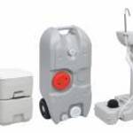 vidaXL hordozható kemping-WC és -kézmosóállvány víztartállyal fotó