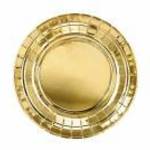 PartyDeco tányér, papír, kerek, arany, 18 cm, 6db fotó