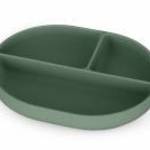 PETITE&MARS Szilikon osztott tányér, ovális Take&Match Misty Green 6m+ - PETITEMARS fotó