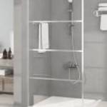 vidaXL ezüstszínű átlátszó ESG üveg zuhanyfal 100 x 195 cm fotó