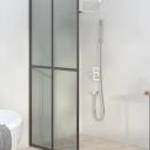 vidaXL sötét edzett üveg zuhanyfal küszöb nélküli zuhanyhoz 80x195 cm fotó