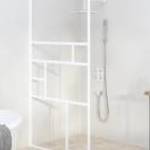 vidaXL fehér ESG üveg zuhanyfal küszöb nélküli zuhanyhoz 115x195 cm fotó