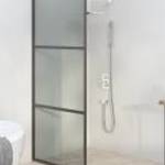 vidaXL fekete sötét ESG üveg zuhanyfal 90x195cm fotó