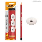 HB ceruza szett piros BIC amp fehér radír fekete bajusz - 13 db fotó