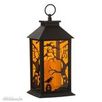 Halloween dekoratív lámpás fekete denevérek 14x14x28cm fotó