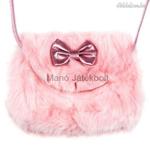 Kislány szőrös divat táska rózsaszín 17 cm fotó