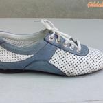 Kék-fehér lyukacsos sportos bőr fél cipő 37-es fotó
