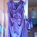 Szatén, lila női ruha szett fotó