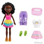 Mattel Polly Pocket -Sötét bőrű baba színes ruhában fotó